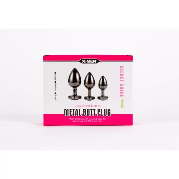X-MEN Secret Shine Jewelled Base Metal Blug Plug Set Black