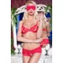 CR 4193 L Red Open Bra 3 pc Set